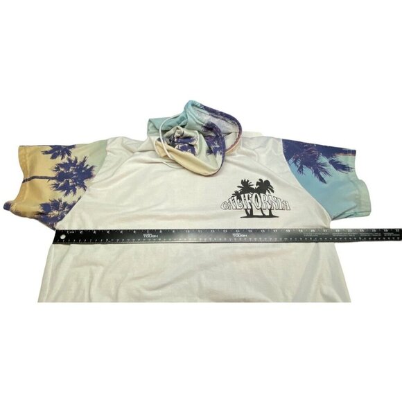 FRESH LAUNDRY Hoodie Graphic Print Tropical California Shirt White XL 18-8 - Picture 7 of 9